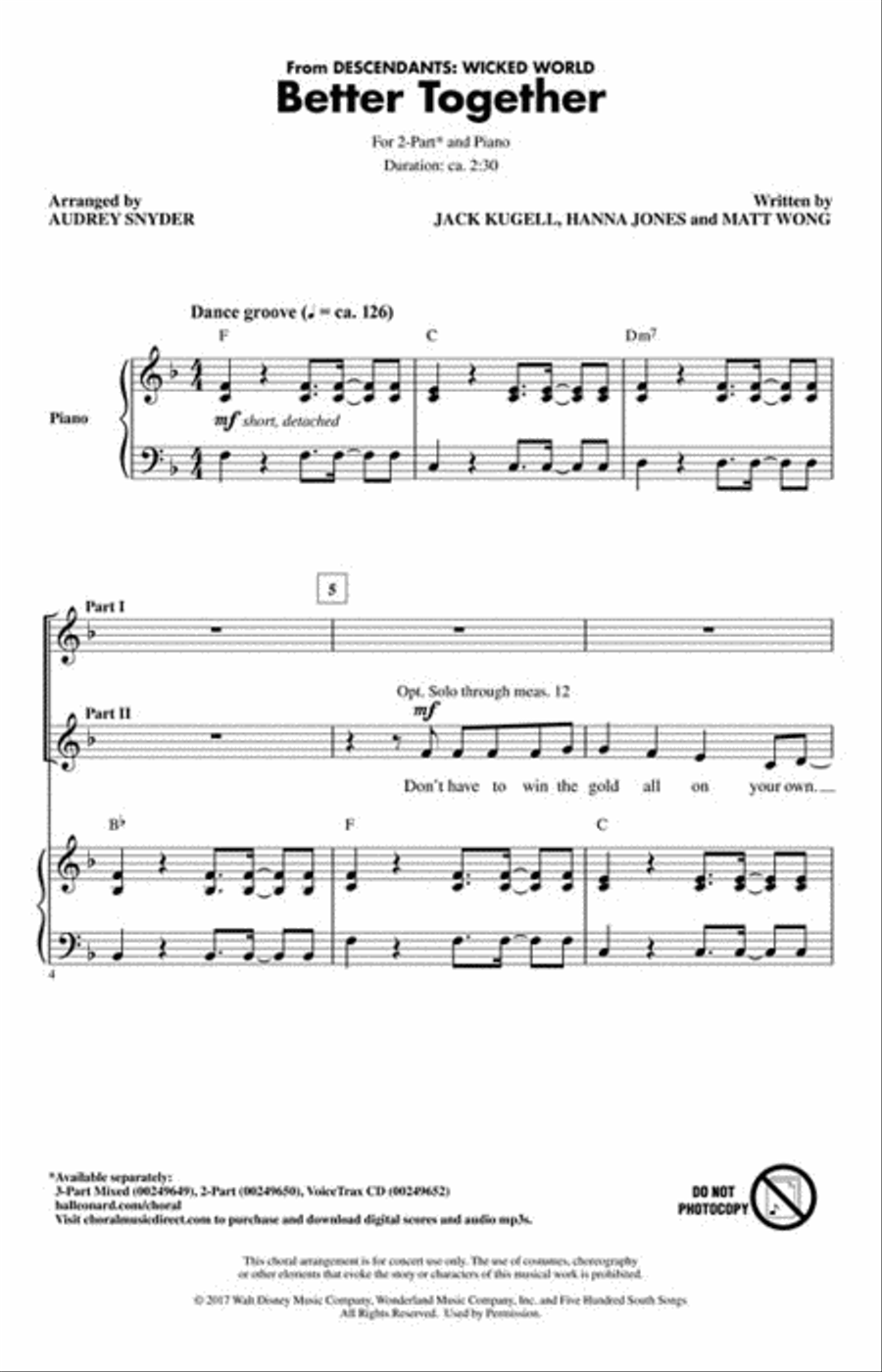 Better Together (from Descendants: Wicked World) 2-Part scores gallery preview page 2
