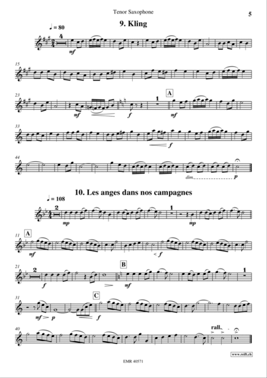 18 Christmas Songs Tenor Saxophone scores gallery preview page 6
