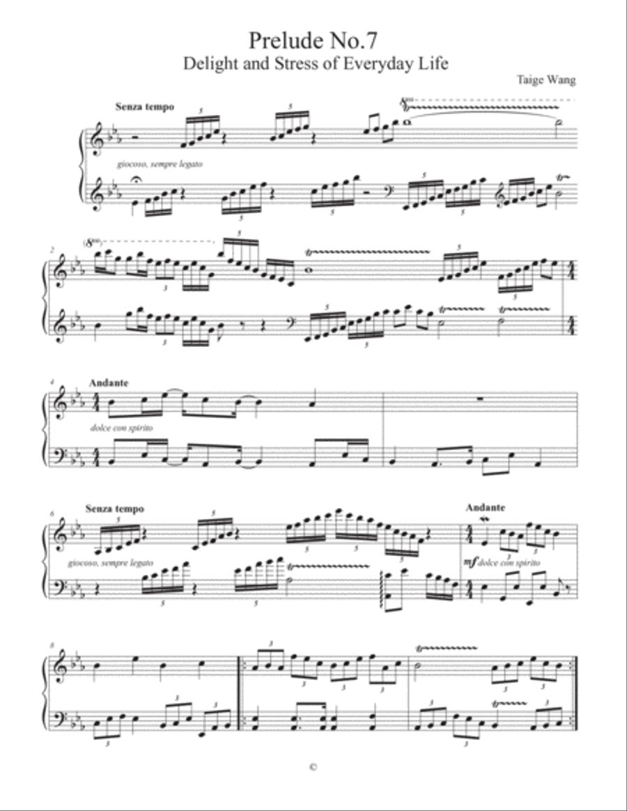 Piano Dreamer- 13 Preludes for the Piano-No.7-Delight and Stress of Everyday Life in E-flat Major Piano Solo scores gallery preview page 2