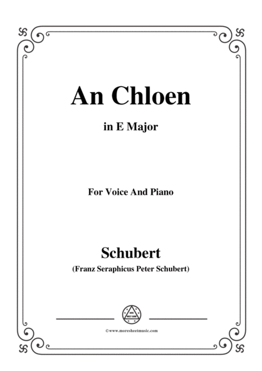 Schubert-An Chloen,in E Major,for Voice and Piano image number null