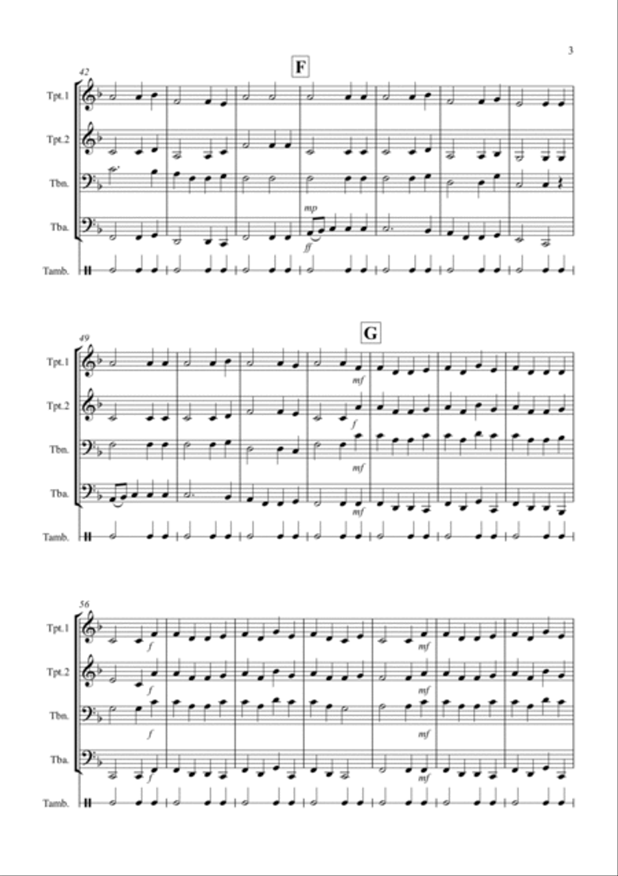 Basse Dance by Susato for Brass Quartet Basse Dance by Susato for Brass Quartet Brass Quartet scores gallery preview page 3