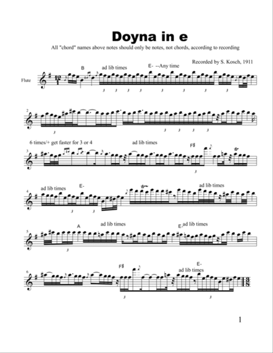 Complete Book of Klezmer for Flute (Klezmer Tunes recorded by Adrianne Greenbaum) Flute scores gallery preview page 5