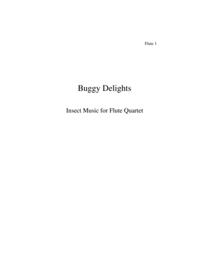 Book cover for Buggy Delights, Insect Music for Flute Quartet PARTS ONLY