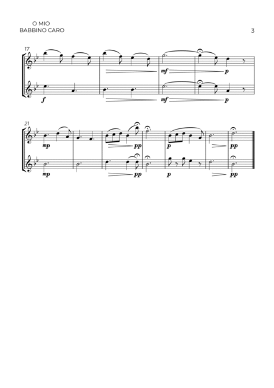 O MIO BABBINO CARO - SAX TENOR DUET Woodwind Duet scores gallery preview page 3