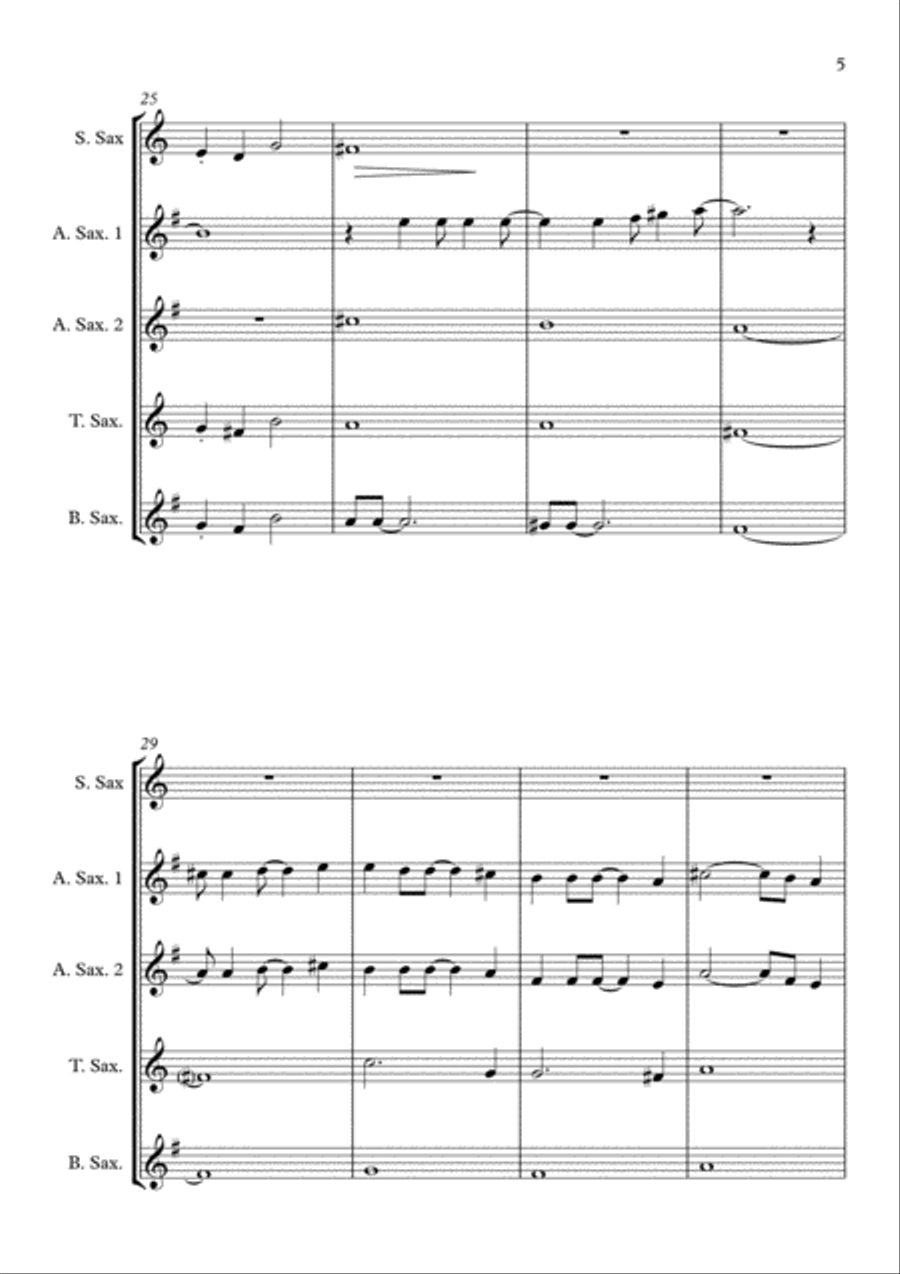 Africa Africa Saxophone Quintet scores gallery preview page 5