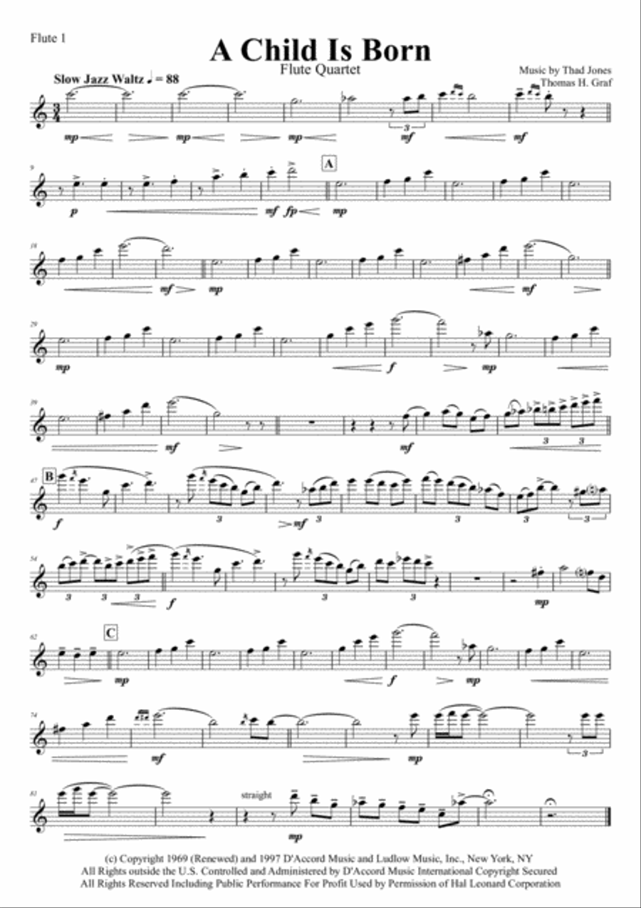 A Child Is Born Woodwind Ensemble scores gallery preview page 4