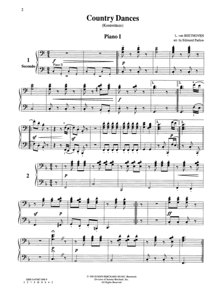 Country Dances - Piano Quartet (2 Pianos, 8 Hands)