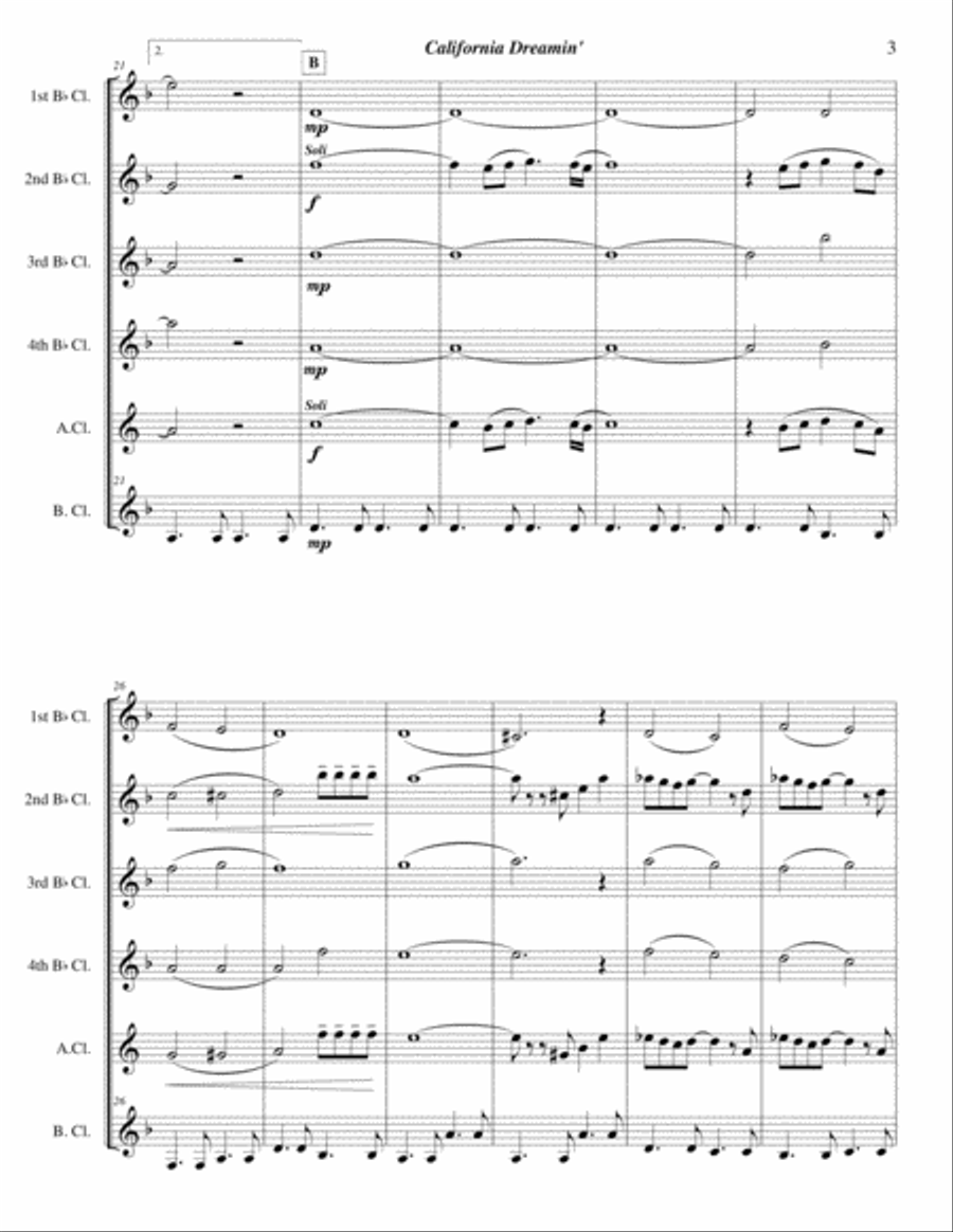 California Dreamin' Small Ensemble scores gallery preview page 5