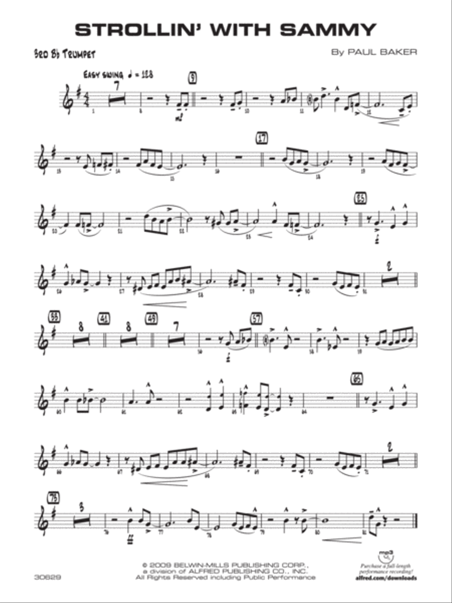 Strollin' with Sammy: 3rd B-flat Trumpet Jazz Ensemble scores gallery preview page 1