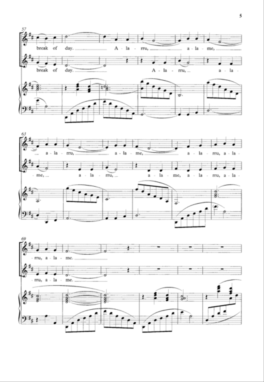 A Mexican Lullaby (Duermete Nino lindo) SSA scores gallery preview page 5