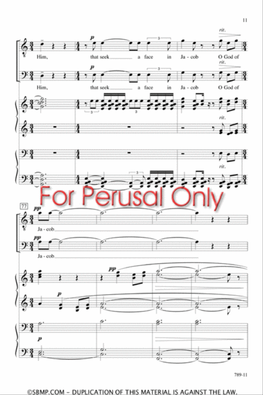 Psalm 24 - SATB Octavo 4-Part scores gallery preview page 10