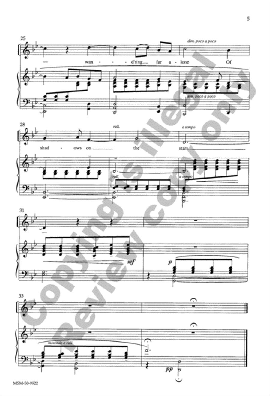 Sure on This Shining Night Unison Choir scores gallery preview page 4