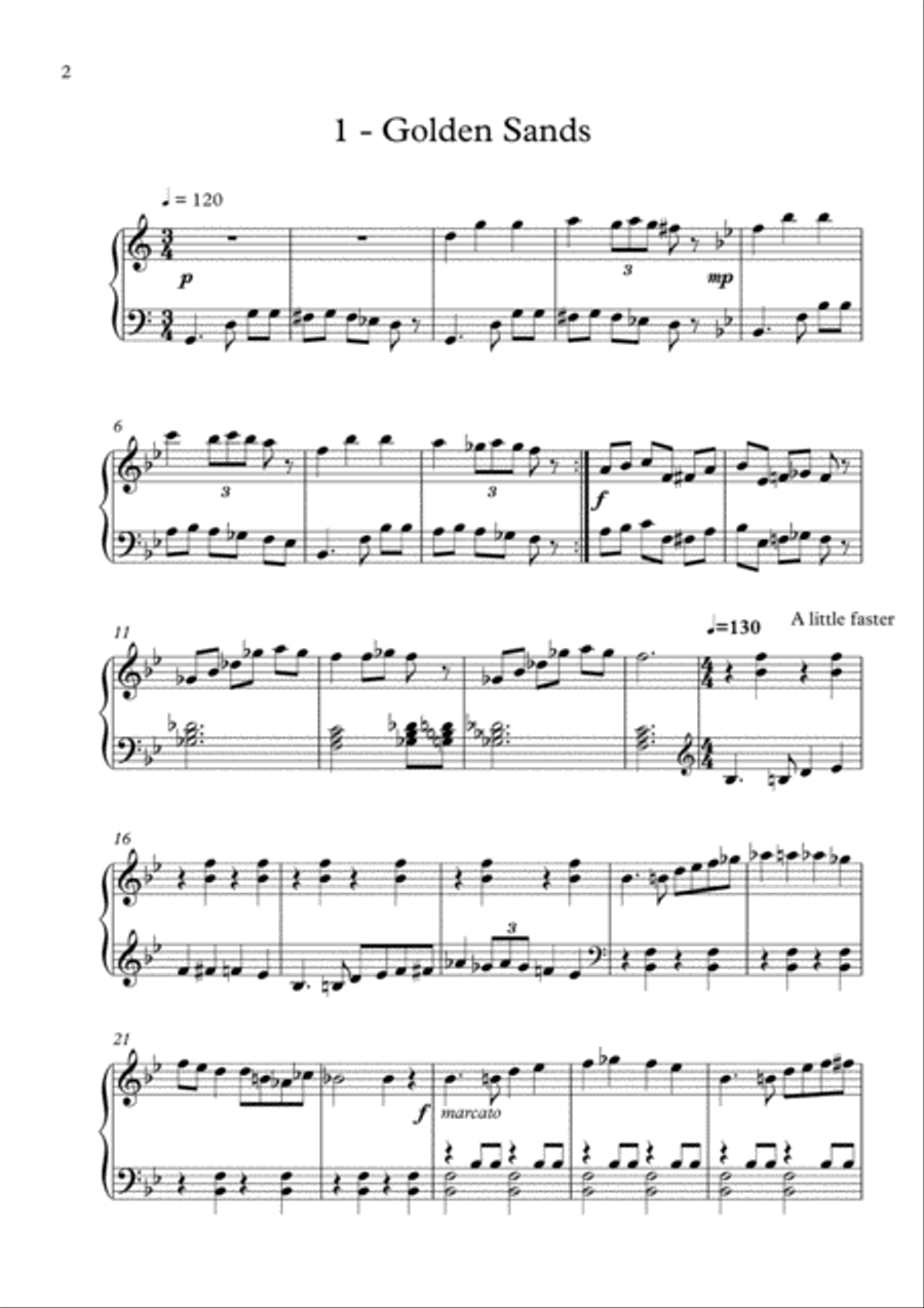 Dunes - a set of Arabian-style piano pieces Piano Solo scores gallery preview page 2