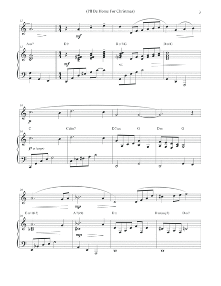 I'll Be Home For Christmas Flute Solo scores gallery preview page 3