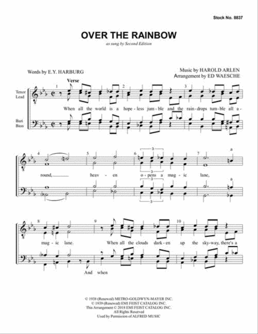 Over the Rainbow Over the Rainbow TTBB scores gallery preview page 3