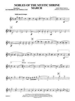 Nobles of the Mystic Shrine (March): (wp) 2nd B-flat Trombone T.C.