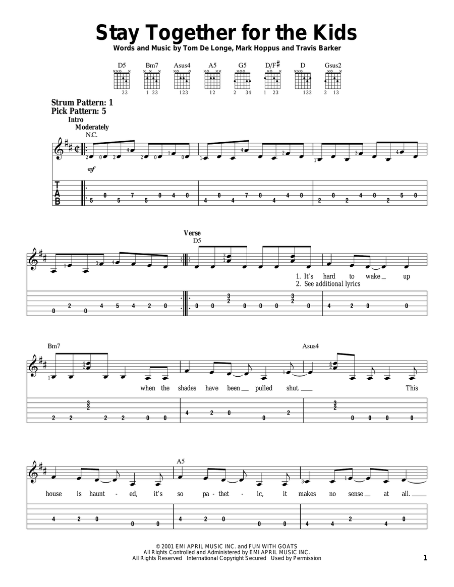 Stay Together For The Kids Acoustic Guitar scores gallery preview page 1