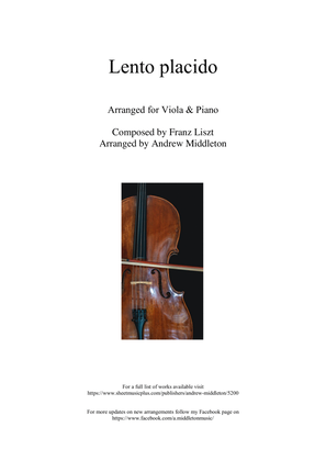 Lento placid arranged for Viola and Piano