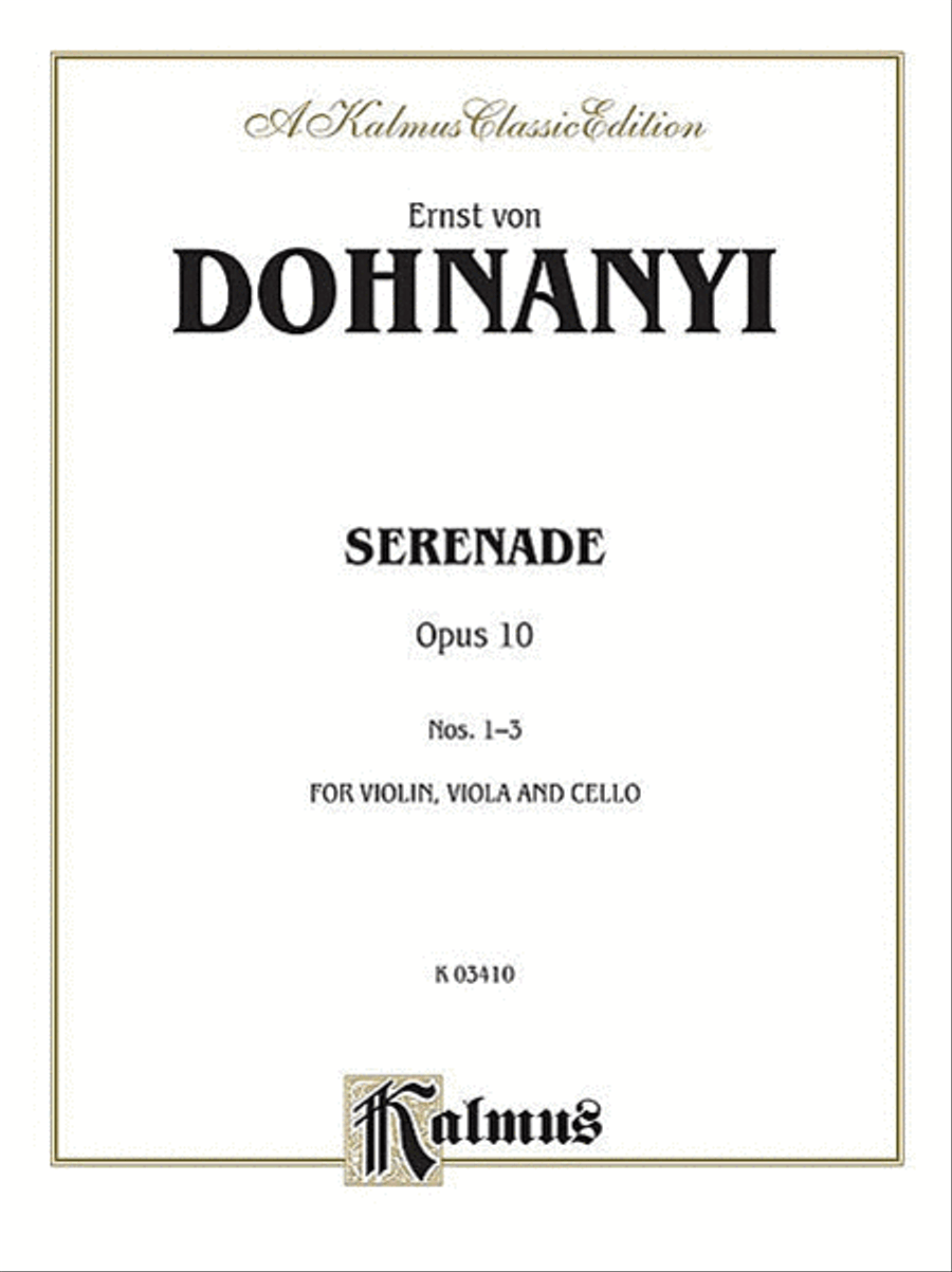 Serenade, Op. 10 String Trio scores gallery preview page 1