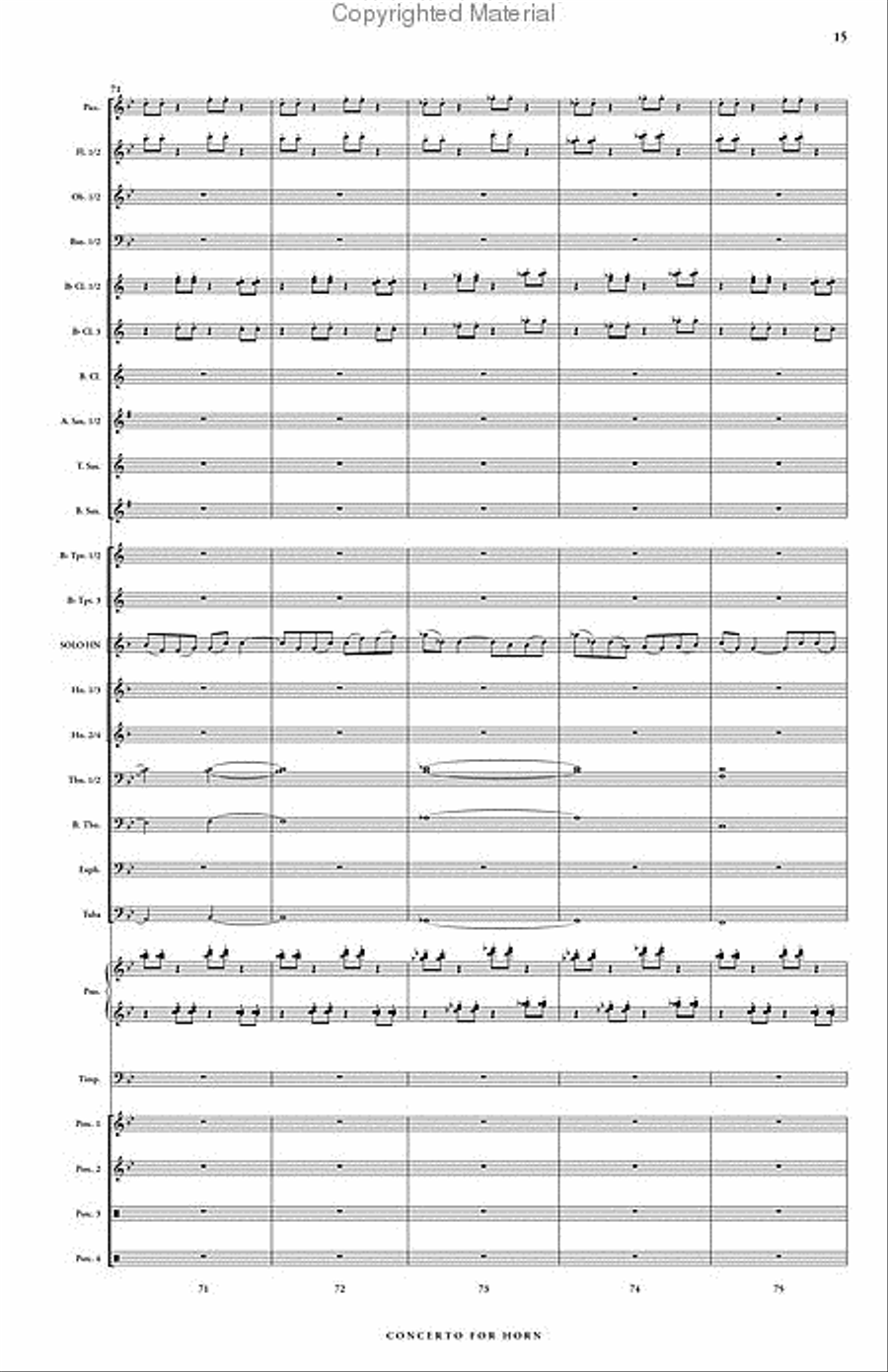 Concerto for Horn & Symphonic Band Concert Band scores gallery preview page 16