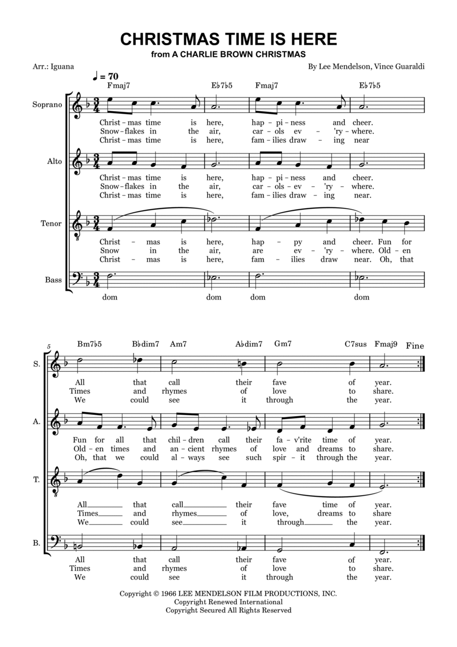 Christmas Time Is Here Christmas Time Is Here 4-Part scores gallery preview page 1