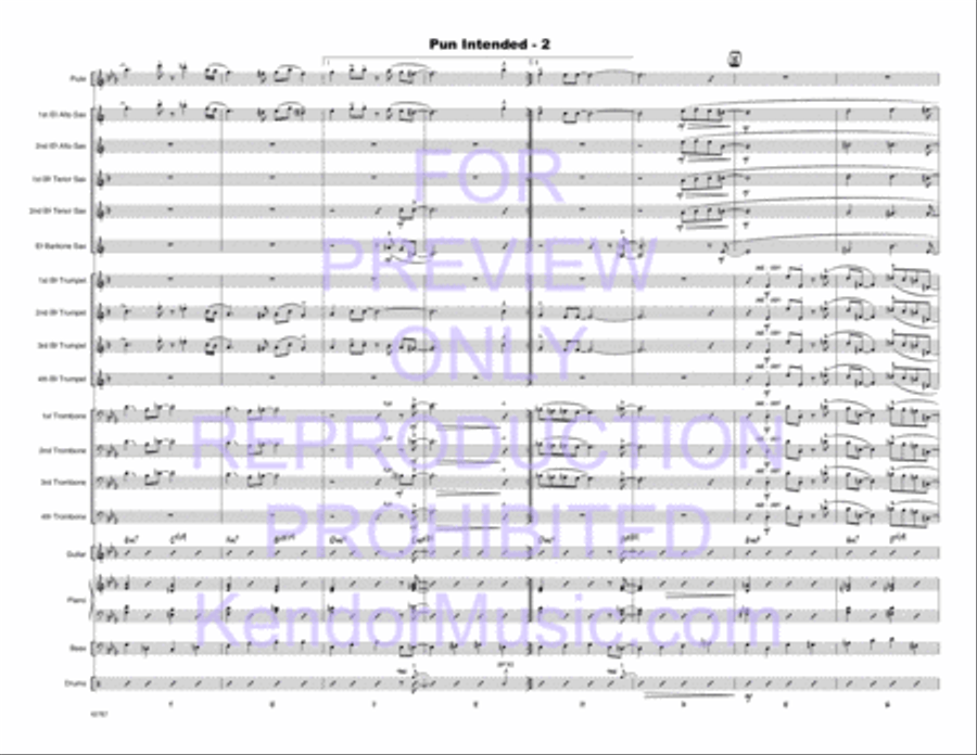 Pun Intended (Full Score) Jazz Ensemble scores gallery preview page 3
