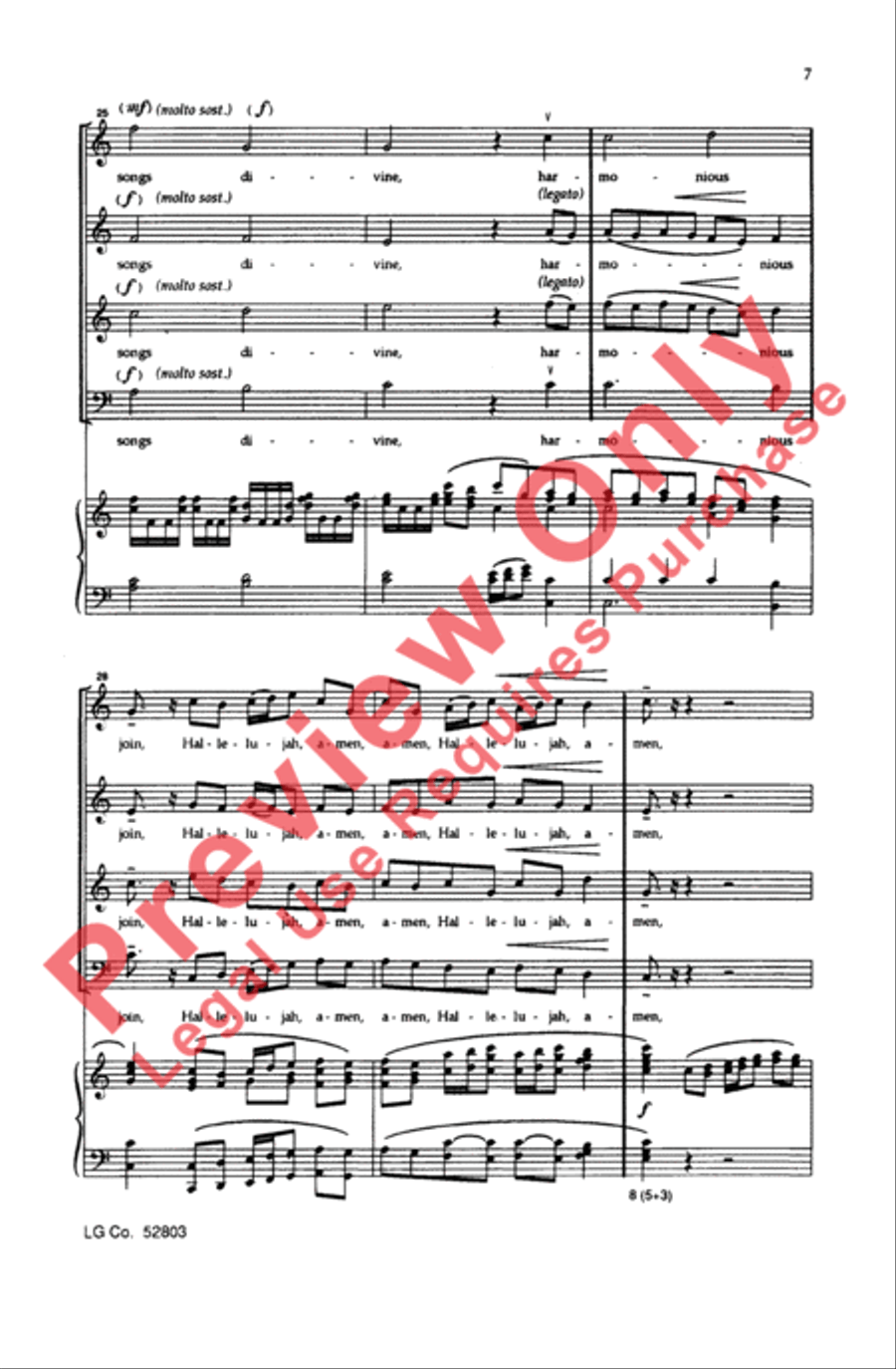 Hallelujah, Amen Hallelujah, Amen 4-Part scores gallery preview page 7
