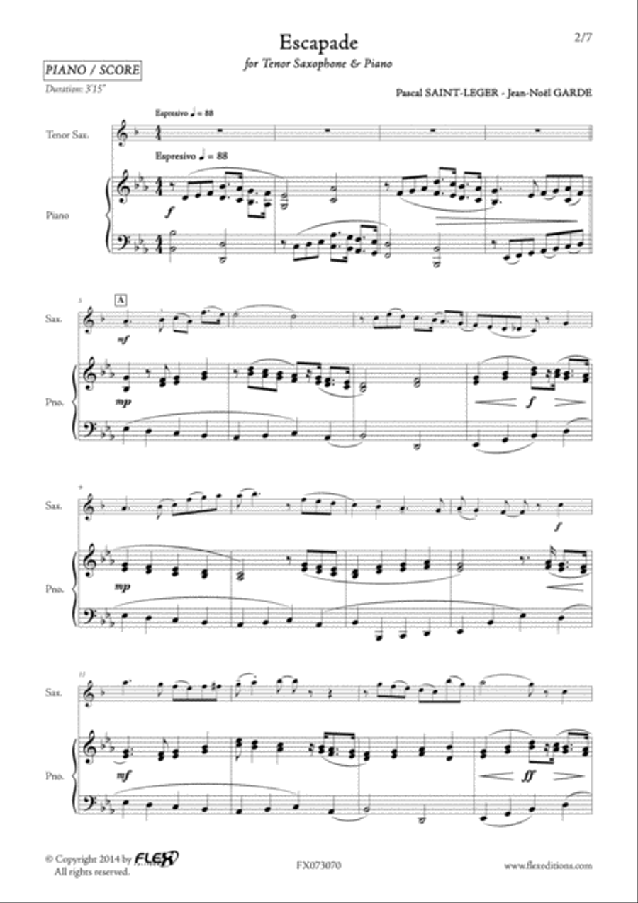 Escapade Escapade Tenor Saxophone scores gallery preview page 2