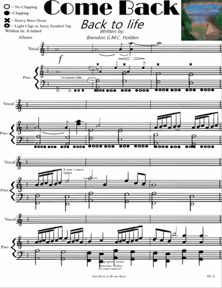 Come Back-Back to Life Full Orchestra scores gallery preview page 3