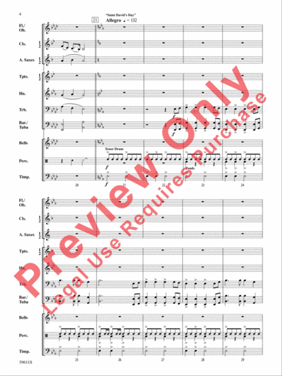Three Welsh Songs Concert Band scores gallery preview page 5