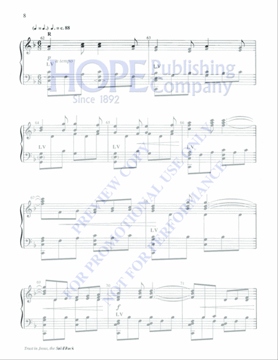 Trust in Jesus, the Solid Rock 5-Octaves scores gallery preview page 8