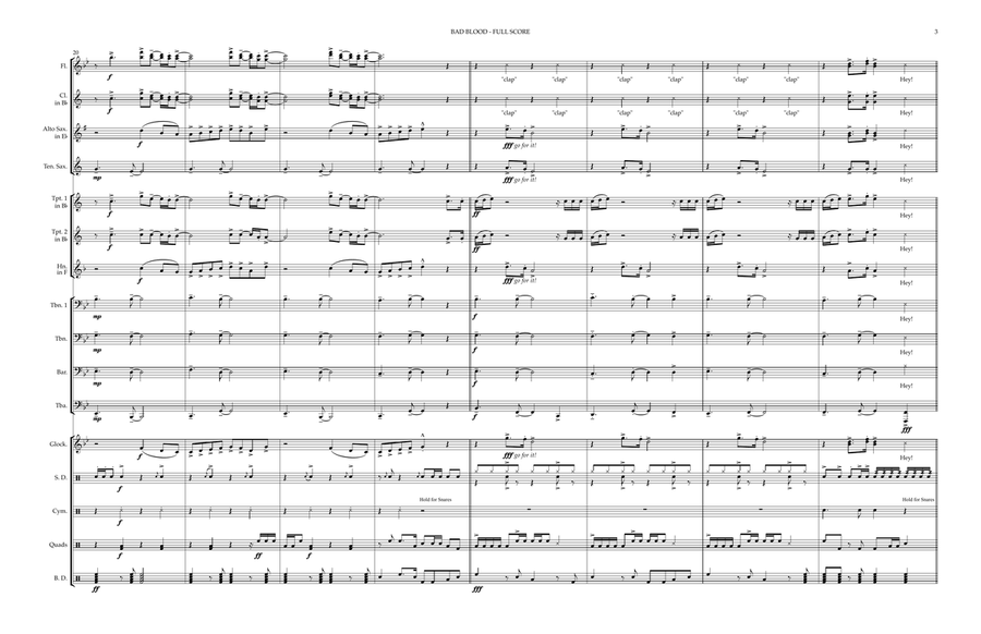 Bad Blood Marching Band scores gallery preview page 3