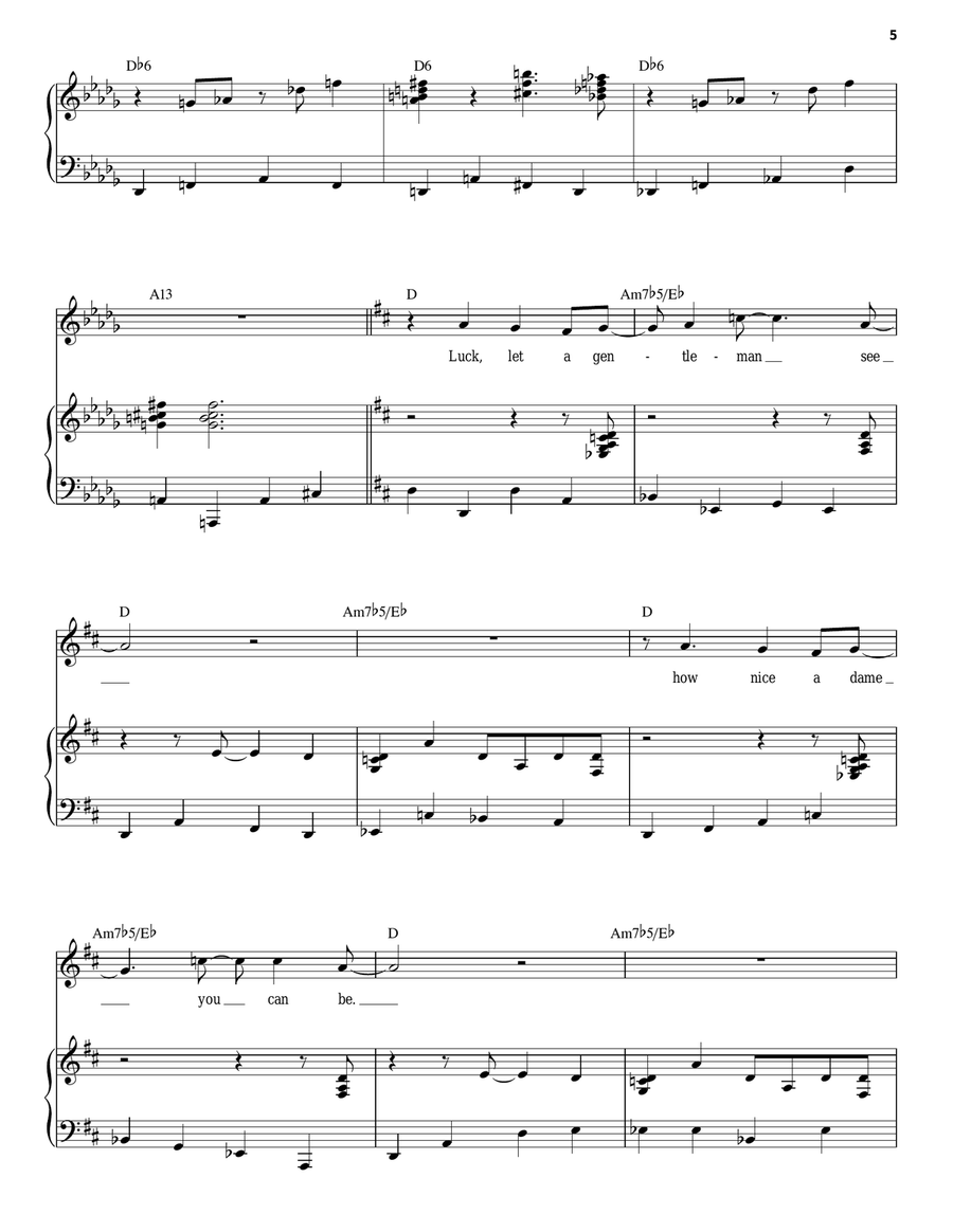Luck Be A Lady Piano, Vocal scores gallery preview page 5
