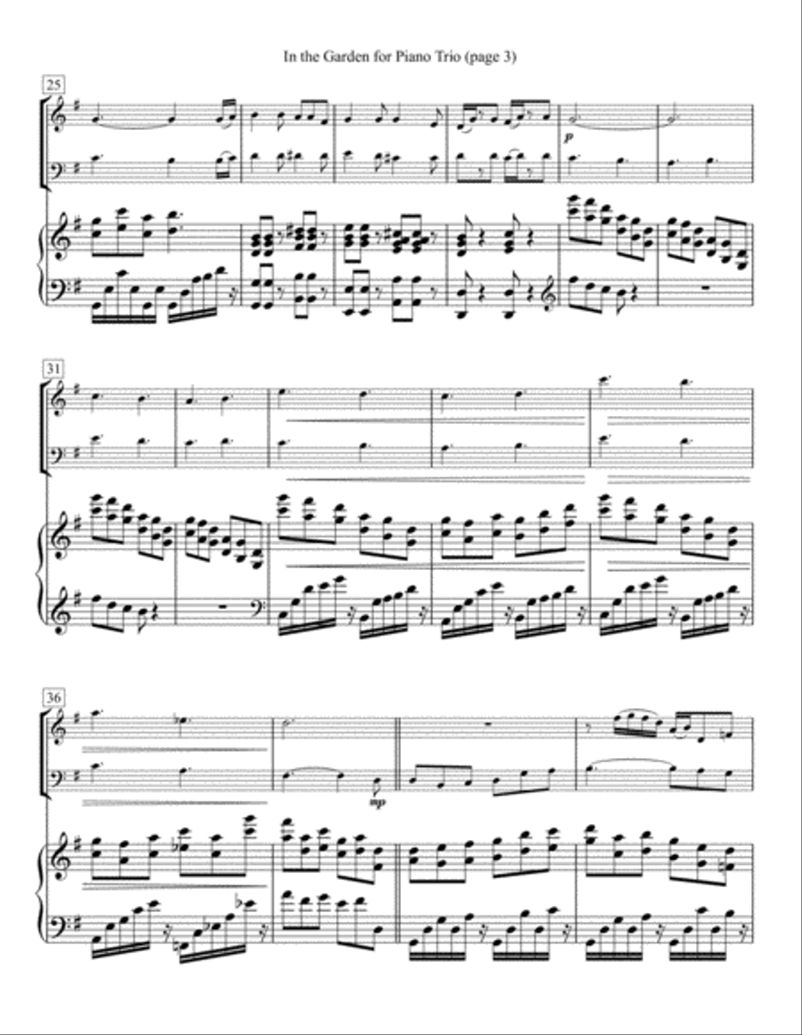 In the Garden for Piano Trio Piano Trio scores gallery preview page 3