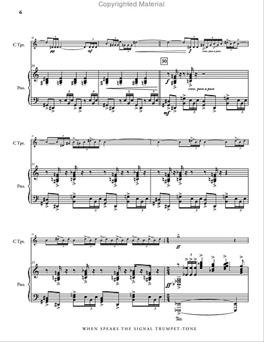 When Speaks the Signal-Trumpet Tone (piano reduction) Flugelhorn scores gallery preview page 7