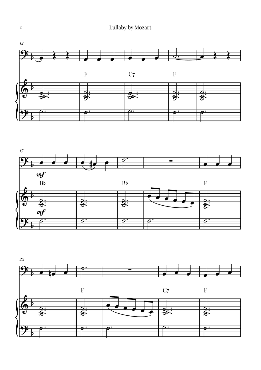 Mozart's Lullaby Chamber Music scores gallery preview page 2