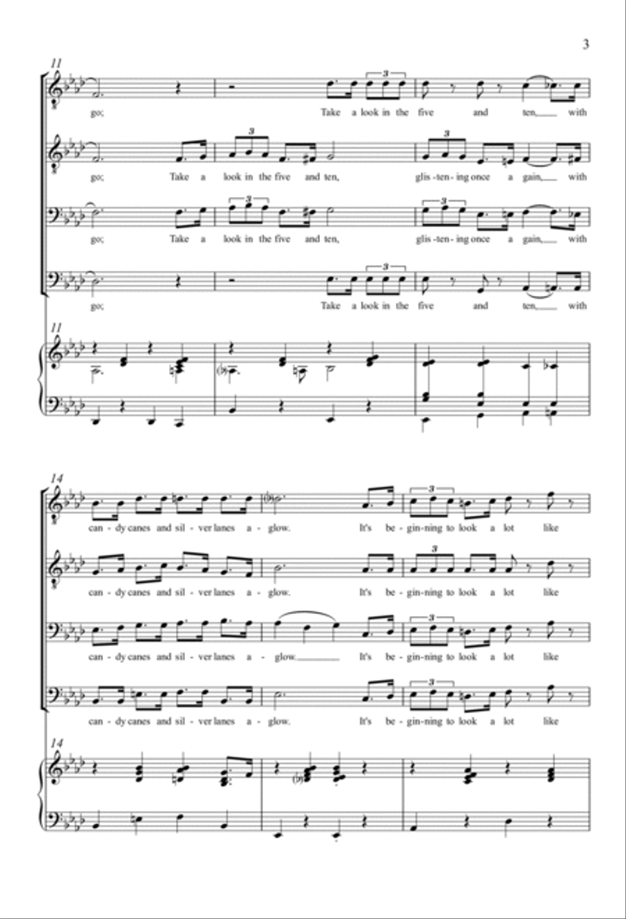 It's Beginning To Look Like Christmas TTBB scores gallery preview page 2
