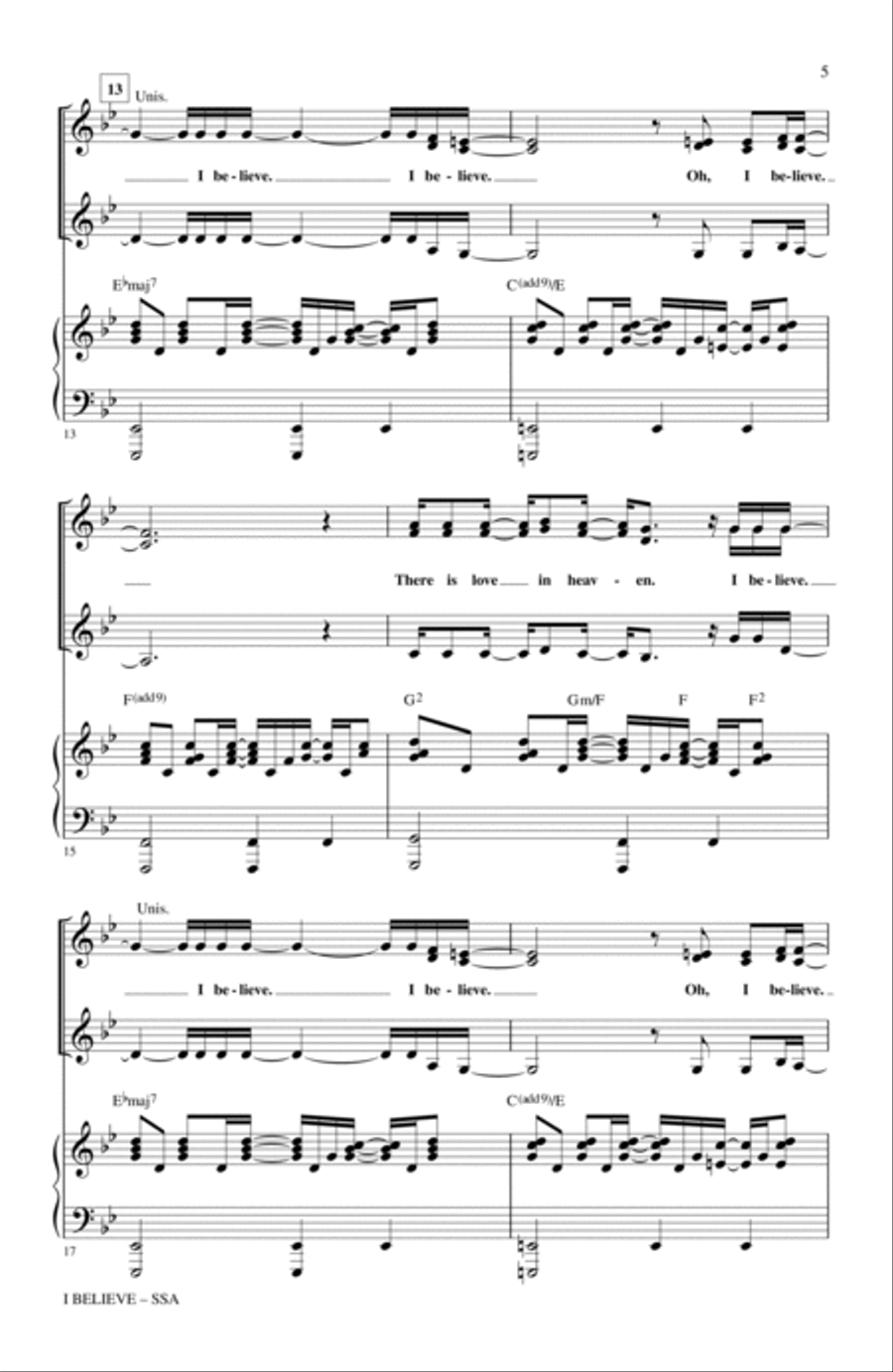 I Believe (from Spring Awakening) SSA scores gallery preview page 3