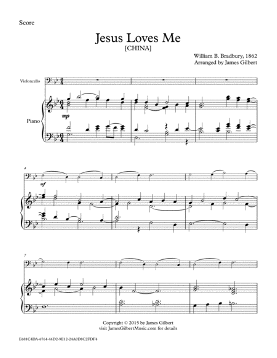 Jesus Loves Me Piano scores gallery preview page 1