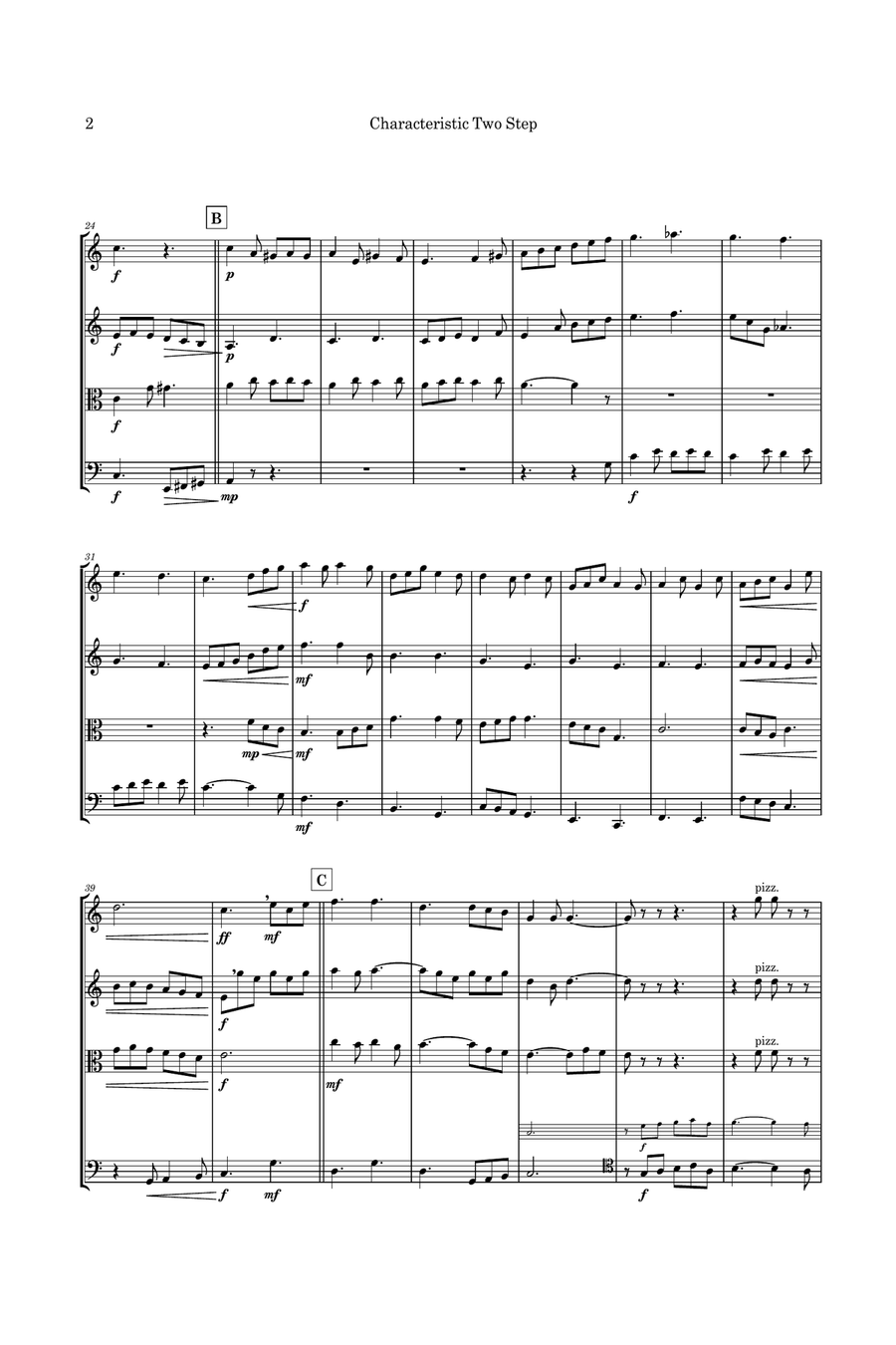 Characteristic Two Step - String quartet String Quartet scores gallery preview page 5