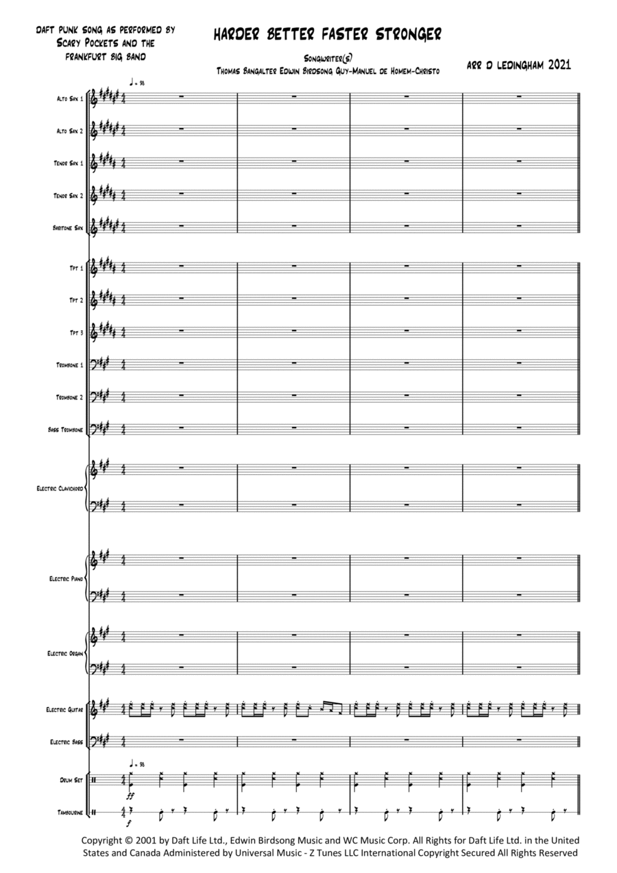 Harder, Better, Faster, Stronger Jazz Ensemble scores gallery preview page 1
