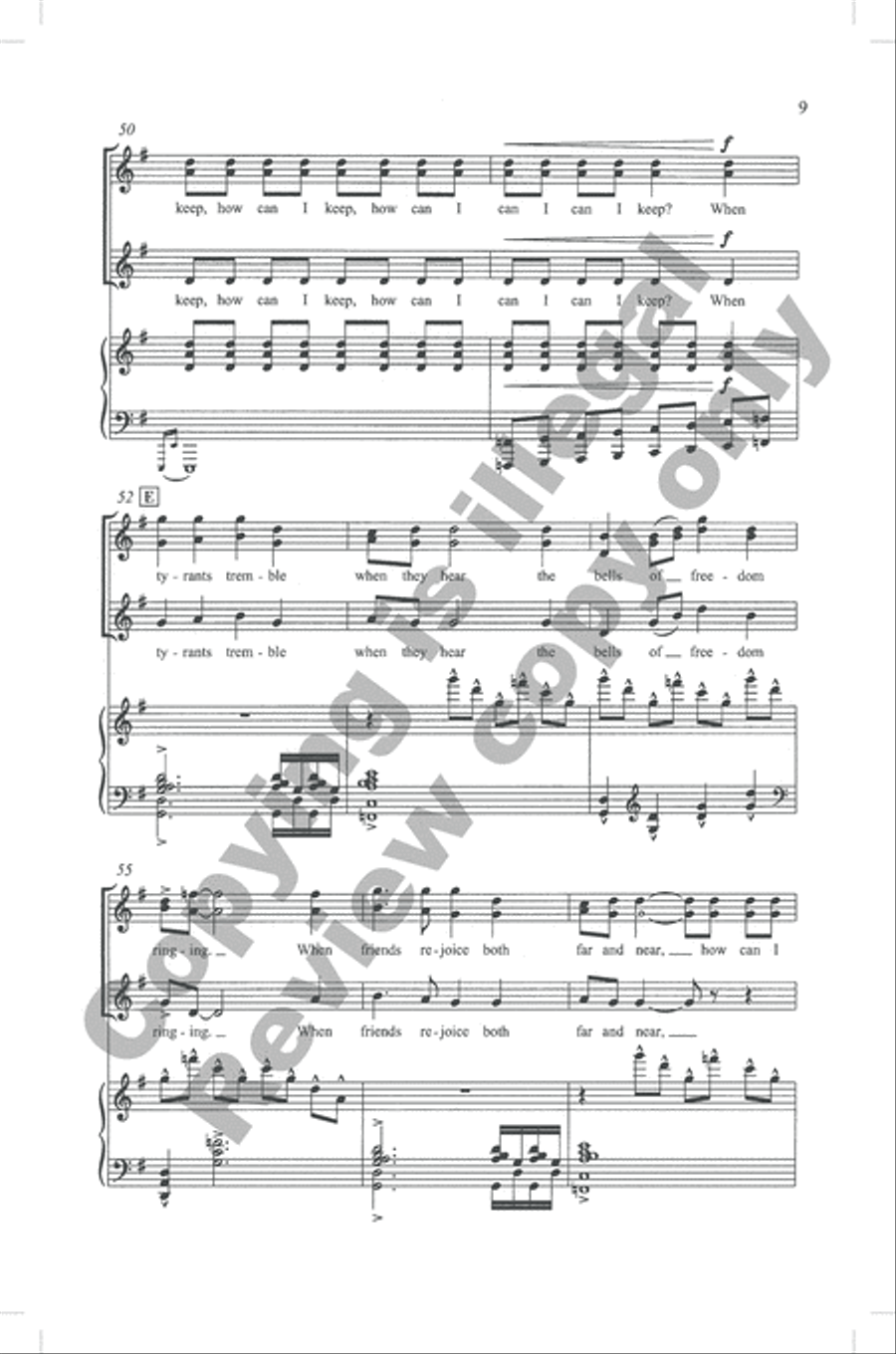 How Can I Keep from Singing? (Choral Score) image number null