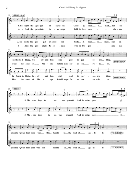 Carol: Hail Mary ful of grace, from Anonymous 4: "The Cherry Tree" - Score Only