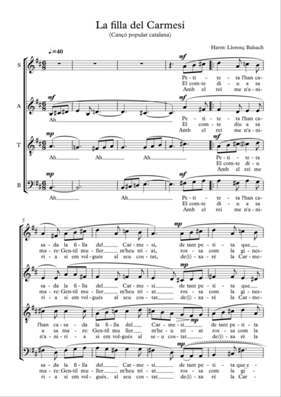 La filla del Carmesí La filla del Carmesí Choir scores gallery preview page 3