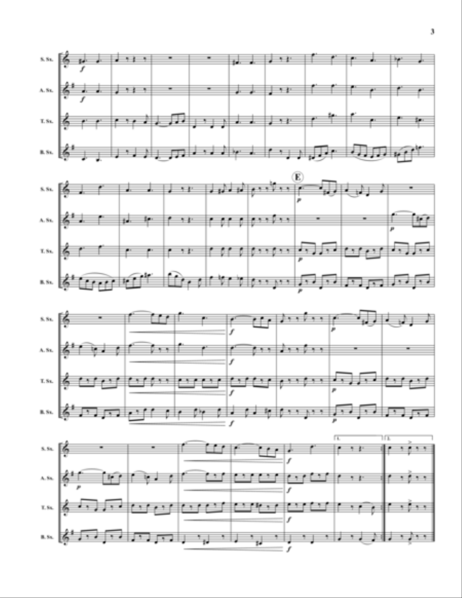 March Majestic Saxophone Quartet scores gallery preview page 3