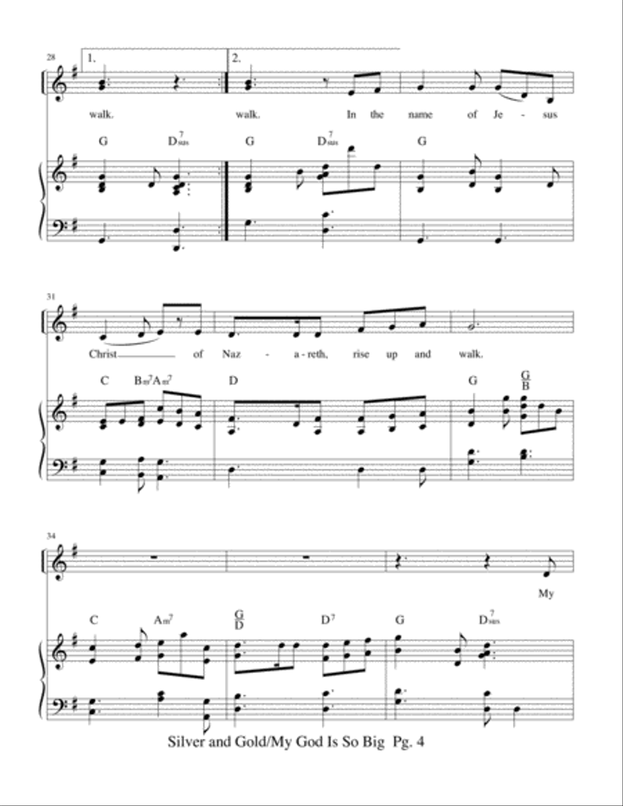 Silver and Gold Have I None, My God Is So Big Voice scores gallery preview page 4