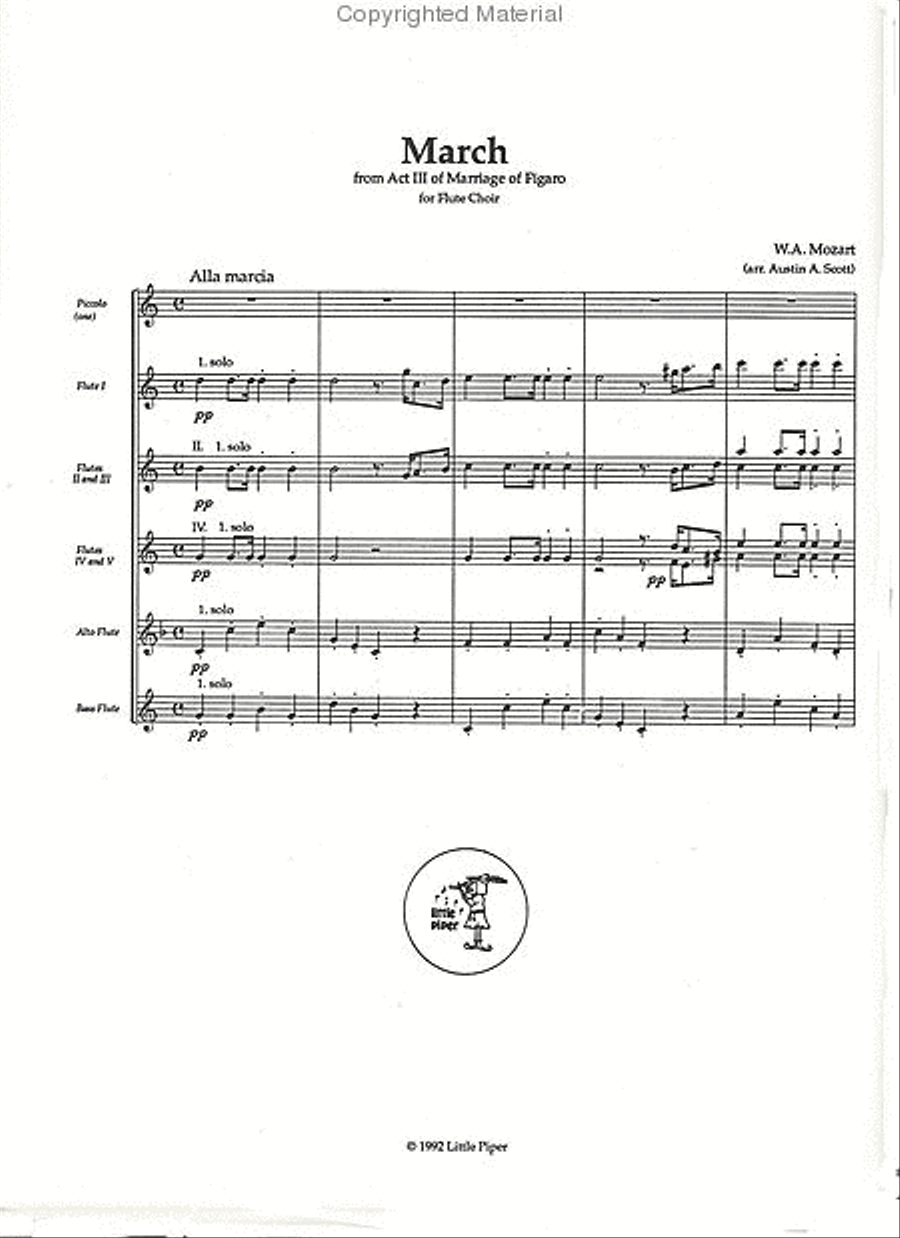 March from Act III from The Marriage of Figaro Flute Choir scores gallery preview page 2