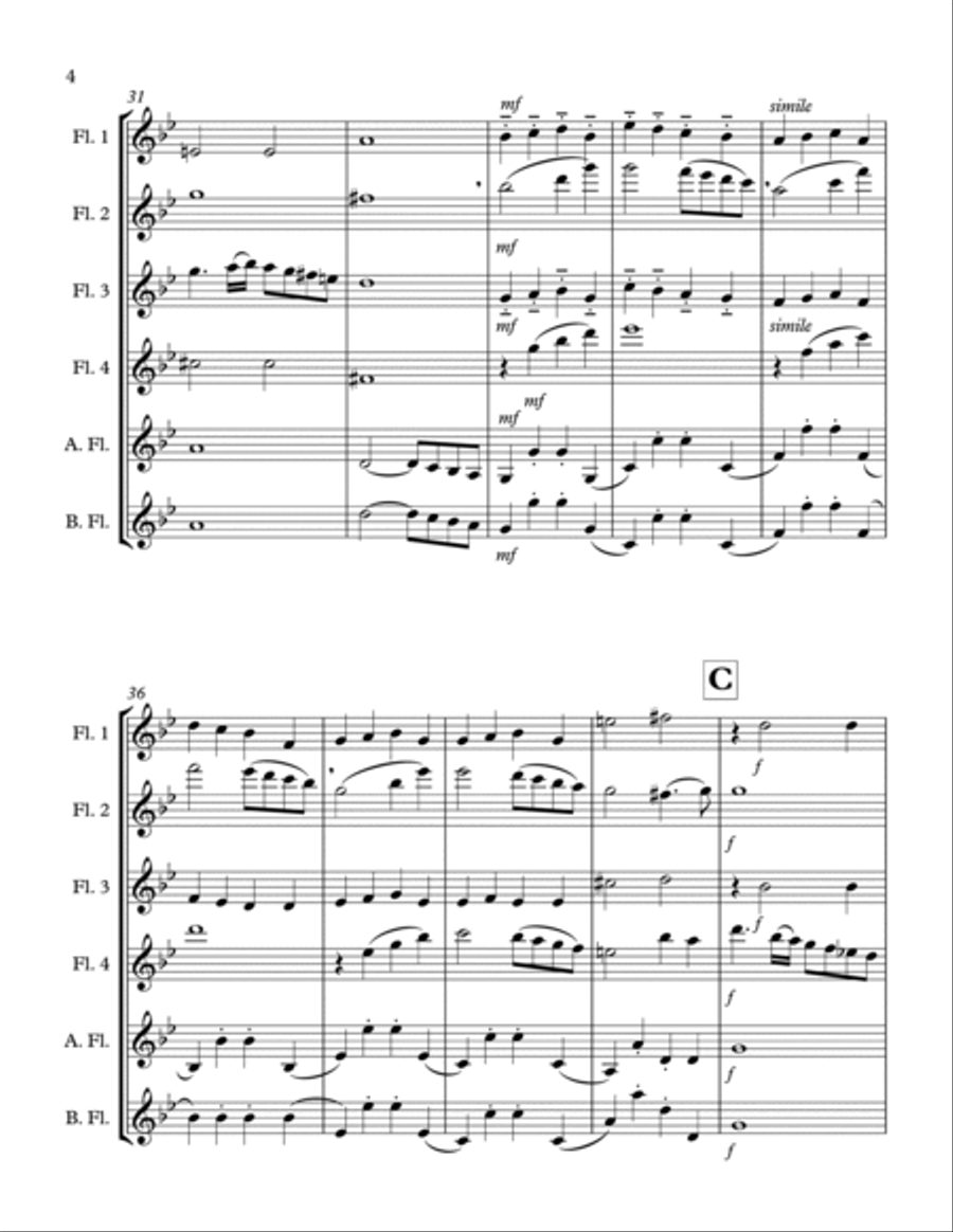 Ave Maria arranged for Flute Choir Flute Choir scores gallery preview page 6