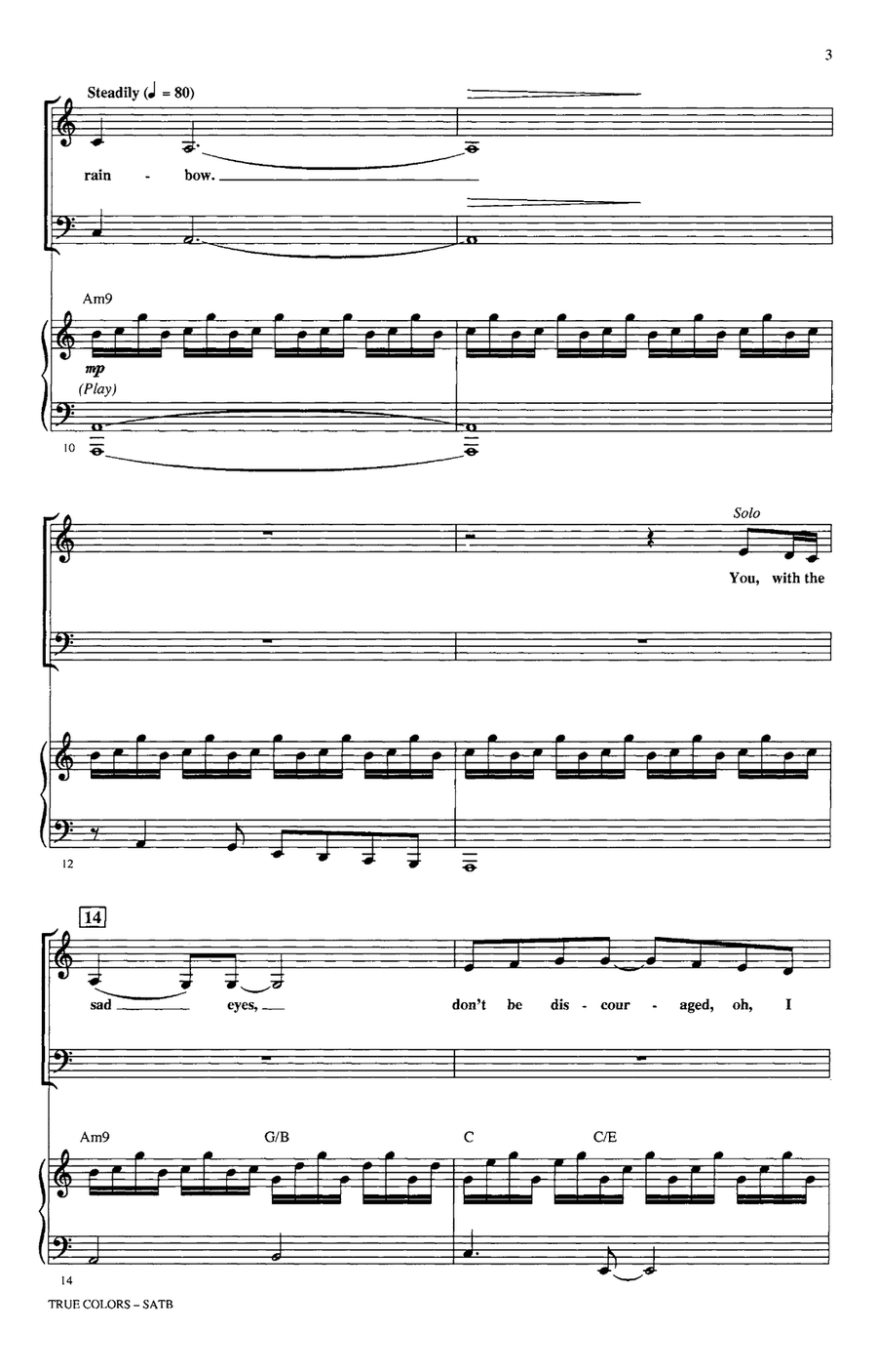 True Colors (arr. Mac Huff) 4-Part scores gallery preview page 2