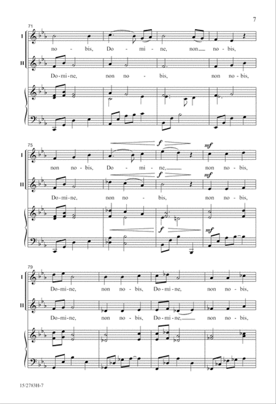 Non Nobis, Domine 2-Part scores gallery preview page 8